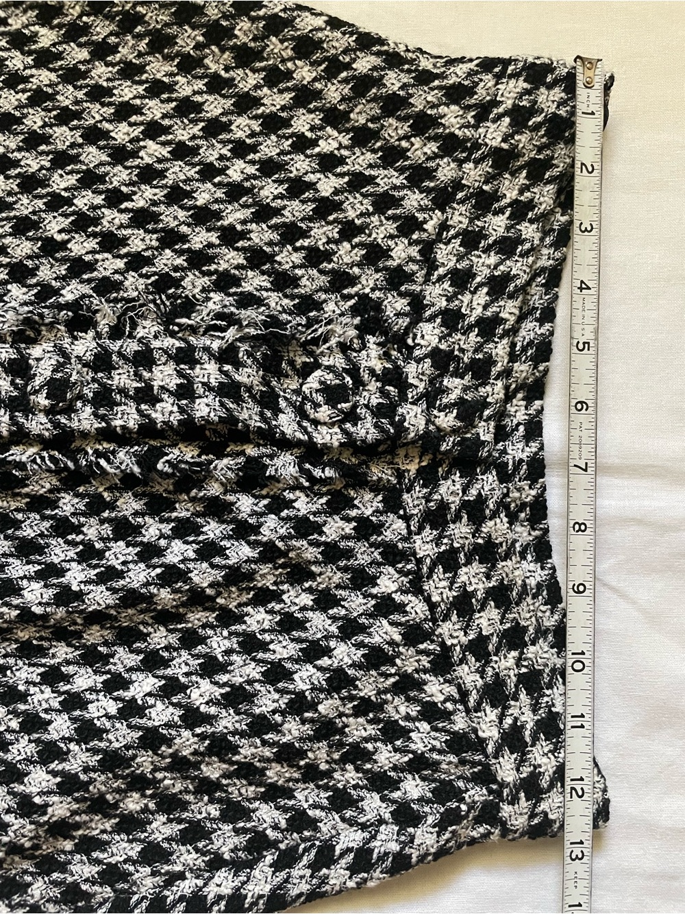 Zara Black and White Tweed Houndstooth A line Skirt - Picture 5 of 7